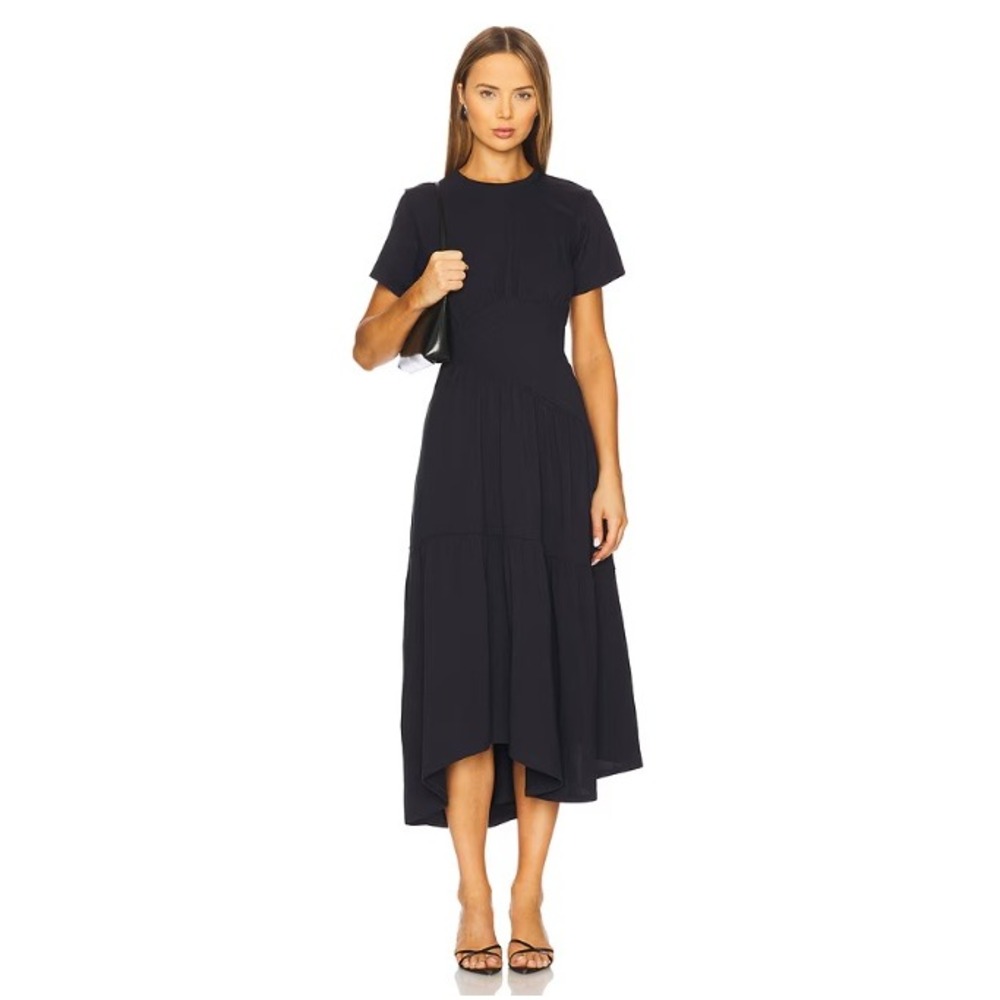 FRAME The Gathered Dress Navy Medium New With Tags